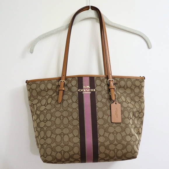 Coach Zip Tote In Signature Jacquard With Stripe - Picture 12 of 15